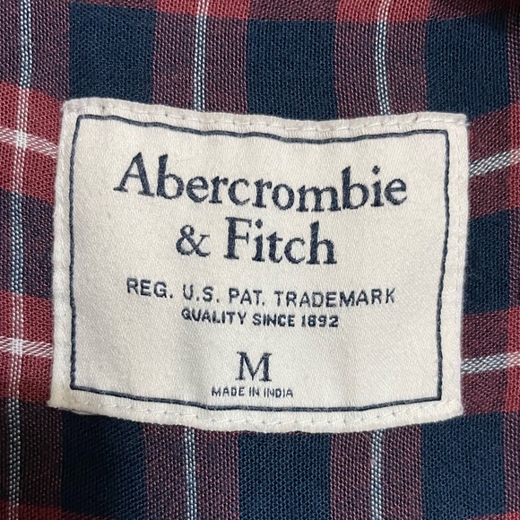 Abercrombie & Fitch Red and Blue Plaid Shirt - Picture 3 of 4